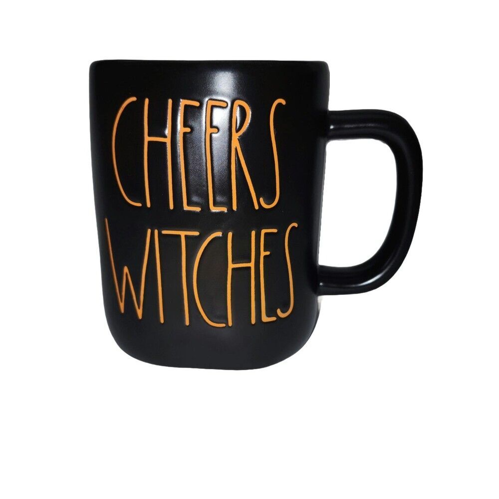 Rae Dunn Artisan Collection Magenta Cheers Witches Mug Halloween Brown Orange